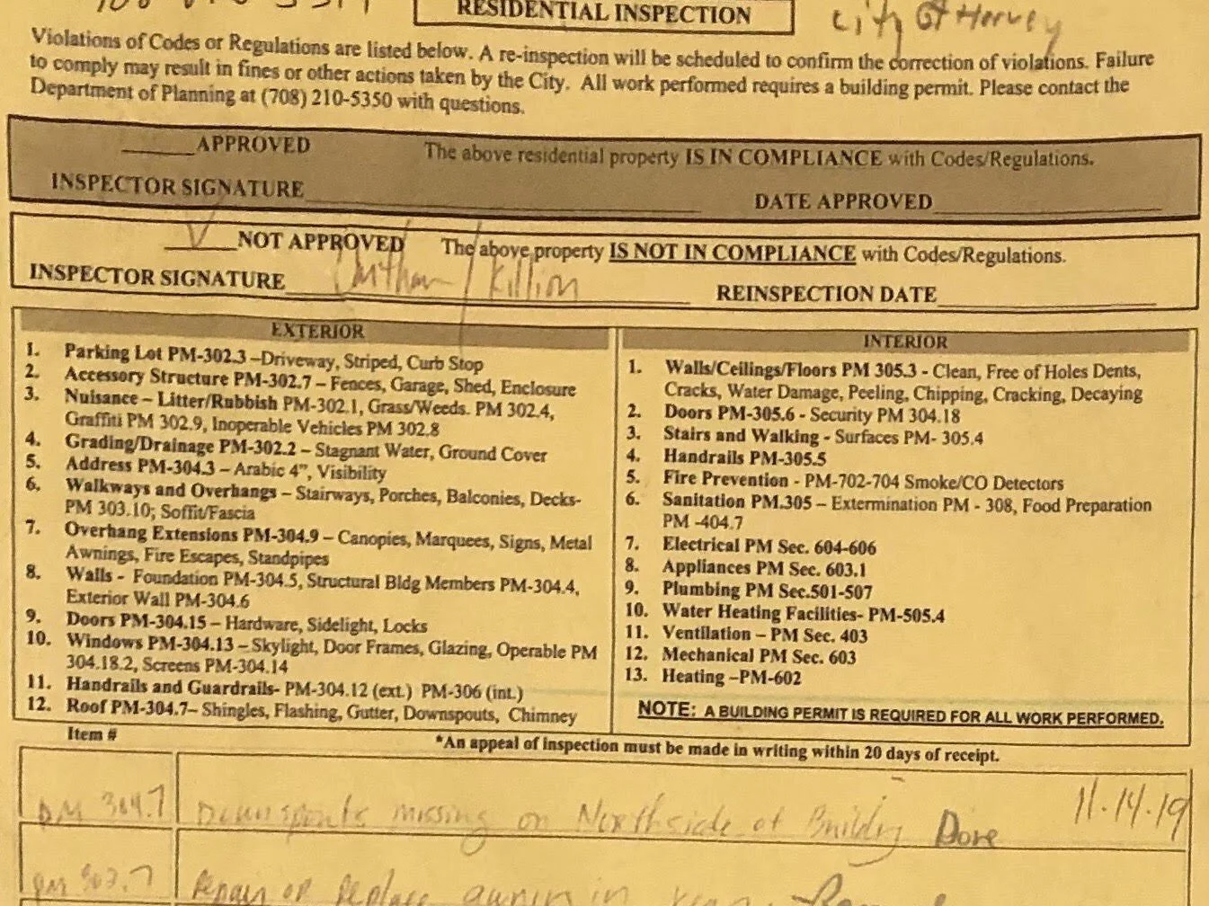 Code Violation Notice